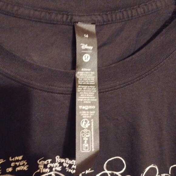 Disney x Lululemon *All Yours Long-Sleeve Shirt, Black, Size 14 - Picture 10 of 16